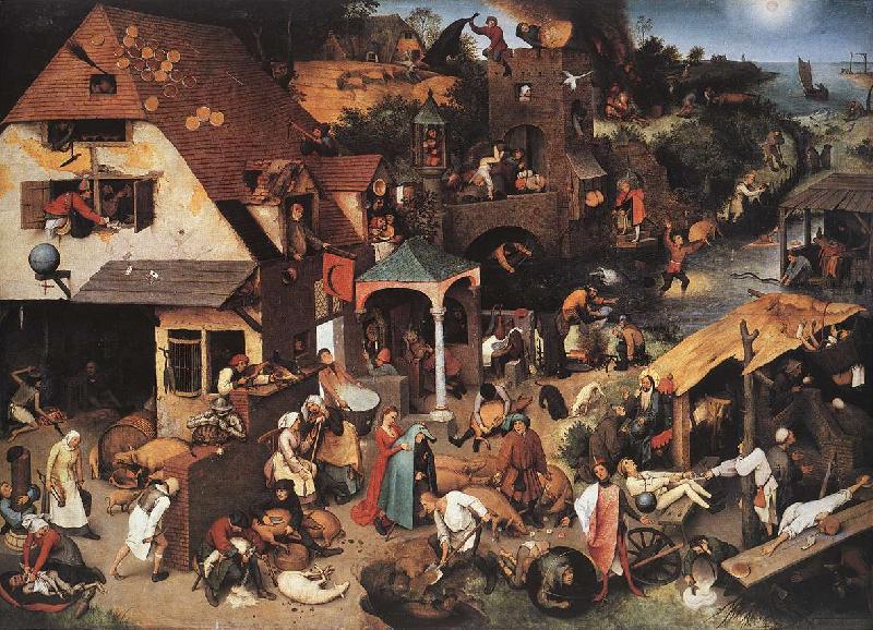 BRUEGEL, Pieter the Elder Netherlandish Proverbs Germany oil painting art